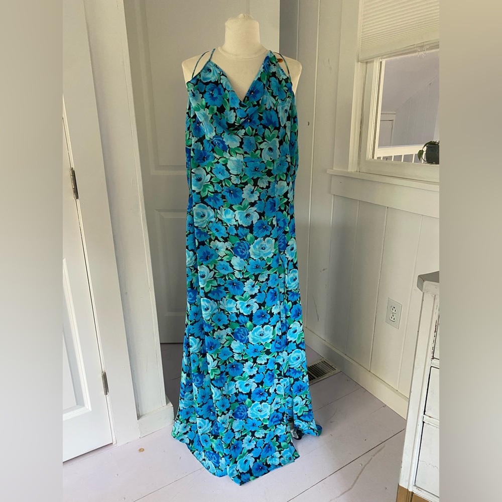 Never Worn Vibrant Floral Maxi Dress in Blue by Rotate